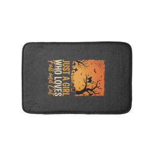 Halloween Cat Lover Fall Sunset Graphic Bath Mat