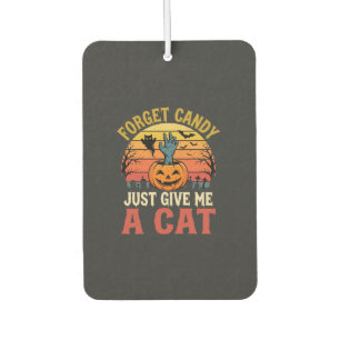 Halloween Cat Lover Forget Candy Vintage Graphic Car Air Freshener