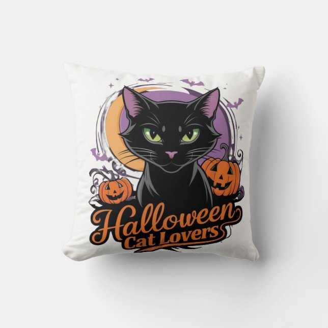 Halloween Cat Lovers Cushion (Front)