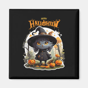 Halloween Cat Lovers Funny Spooky Halloween Scary Magnet