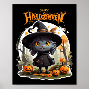 Halloween Cat Lovers Funny Spooky Halloween Scary Poster