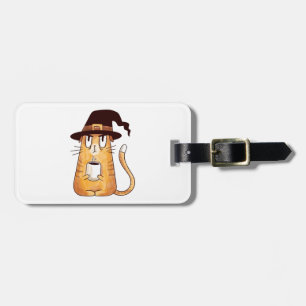 Halloween cat luggage tag