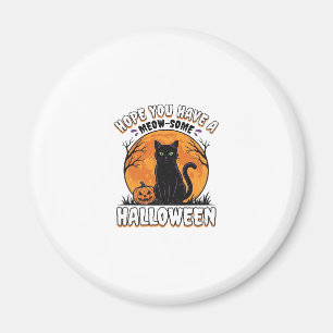Halloween Cat Meow-Some Vintage Engraving Design_1 Magnet