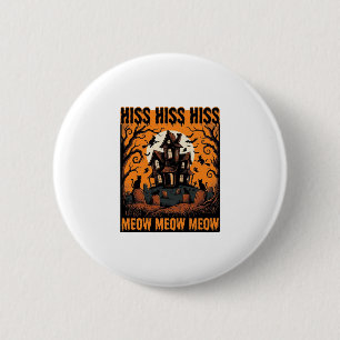 Halloween Cat Meow Spooky Vintage Witch House 6 Cm Round Badge