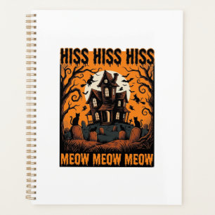 Halloween Cat Meow Spooky Vintage Witch House Planner