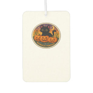 Halloween Cat Meowgical Pumpkins Embroidery Design Car Air Freshener