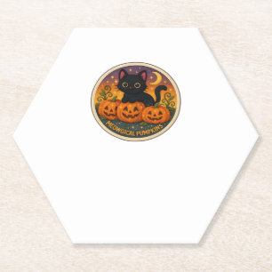 Halloween Cat Meowgical Pumpkins Embroidery Design Paper Coaster