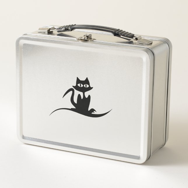 Halloween cat metal lunch box (Front)