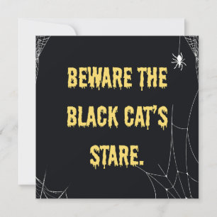 Halloween Cat Modern Invitation