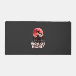 Halloween Cat Moonlight Mischief Desk Mat