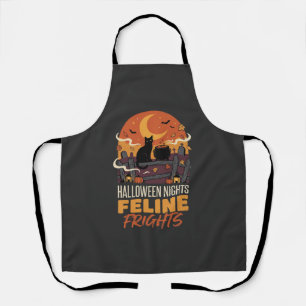 Halloween Cat Moonlit Magic Apron