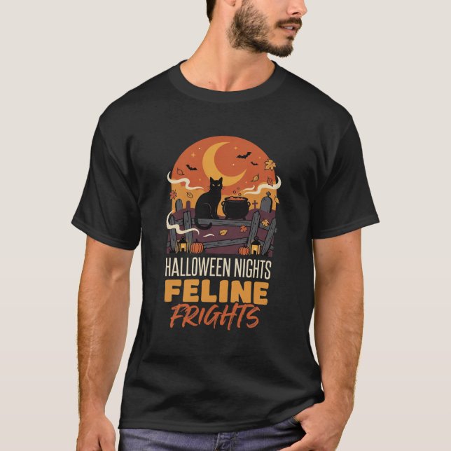 Halloween Cat Moonlit Magic T-Shirt (Front)