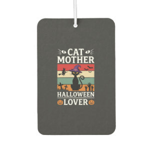Halloween Cat Mother Lover Retro Witch Design Car Air Freshener
