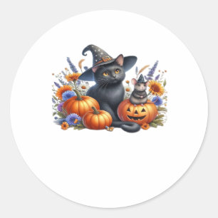 Halloween Cat Mouse Pumpkins T-Shirt Essential T-S Classic Round Sticker