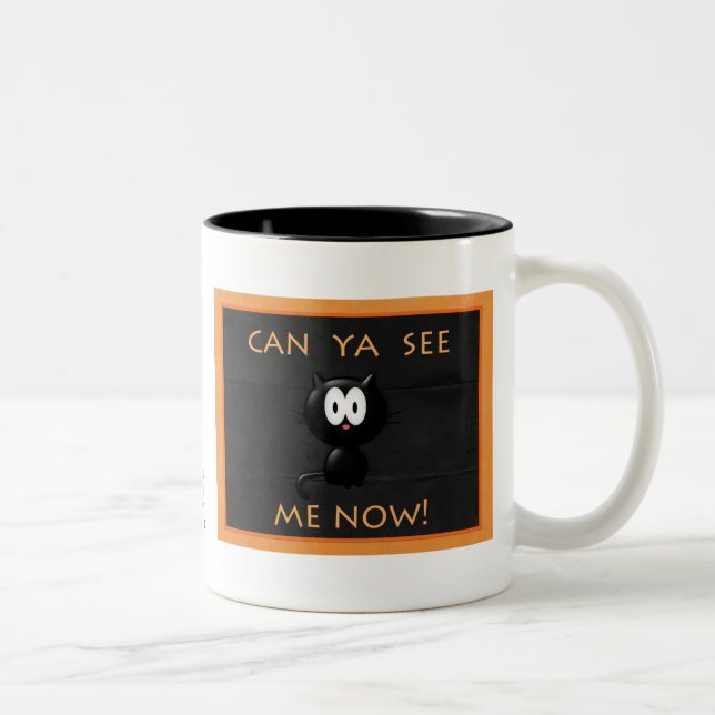 Halloween Cat Mug! Two-Tone Coffee Mug (Right)