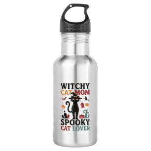 Halloween Cat Mum Vintage Witchy Cat Lover Design_ 532 Ml Water Bottle