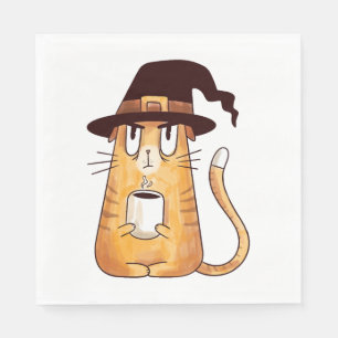 Halloween cat napkin