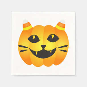 Halloween Cat-o'-Lantern Napkin