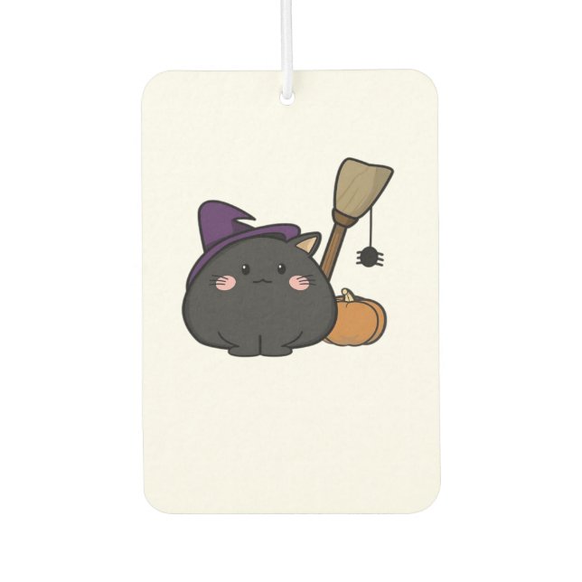 Halloween Cat Oversized T-Shirt Car Air Freshener (Front)