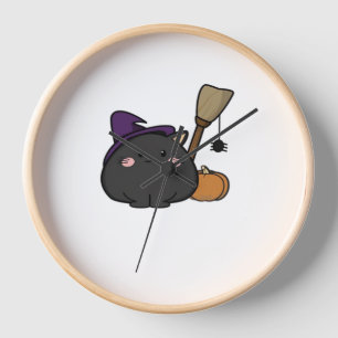 Halloween Cat Oversized T-Shirt Clock