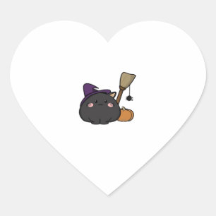 Halloween Cat Oversized T-Shirt Heart Sticker