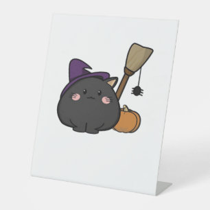Halloween Cat Oversized T-Shirt Pedestal Sign