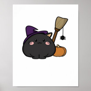 Halloween Cat Oversized T-Shirt Poster