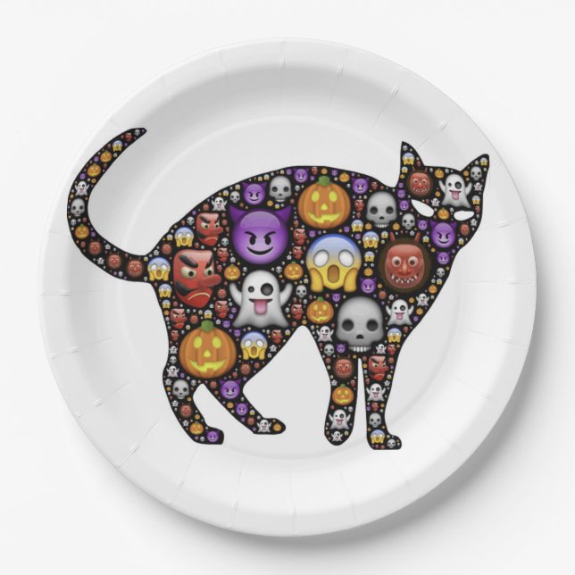 HALLOWEEN CAT PAPER PLATE (Front)