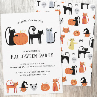 Halloween Cat Party Invitation