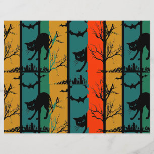 Halloween Cat Party  Scrapbook Paper 
