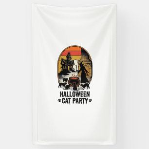 Halloween Cat Party Vintage Witch Cats Design_1 Banner