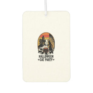 Halloween Cat Party Vintage Witch Cats Design_1 Car Air Freshener