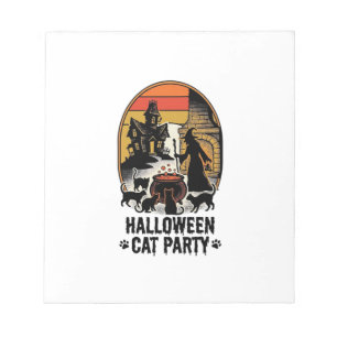 Halloween Cat Party Vintage Witch Cats Design_1 Notepad