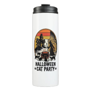 Halloween Cat Party Vintage Witch Cats Design_1 Thermal Tumbler