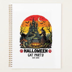 Halloween Cat Party Witch Cauldron Black Cats Haun Planner