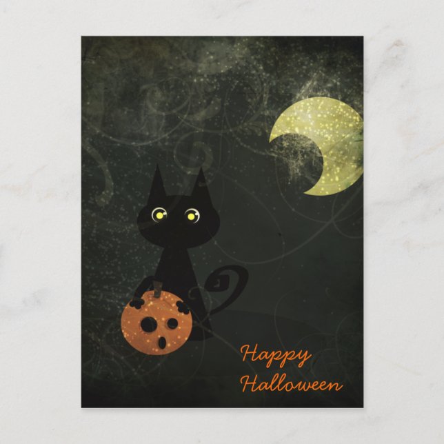 Halloween Cat Postcard (Front)