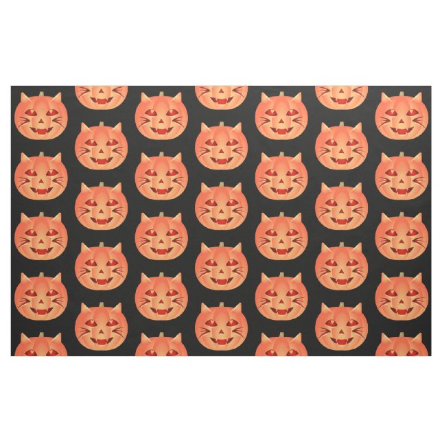 Halloween Cat Pumpkin Fabric (Fat Quarter)
