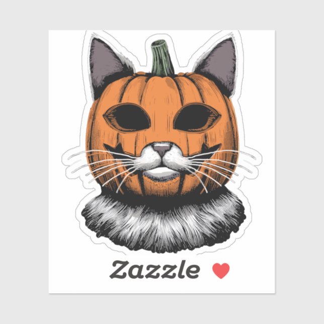 Halloween Cat, Pumpkin Face (Sheet)