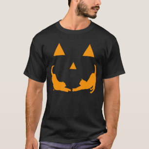Halloween Cat Pumpkin Face Party Outfit T-Shirt