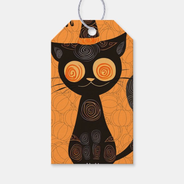 Halloween/cat/pumpkin/fall  gift tags (Front)