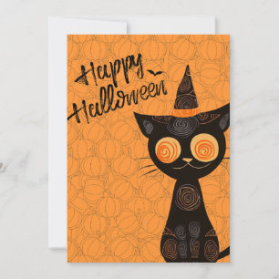 Halloween/cat/pumpkin/fall  holiday card