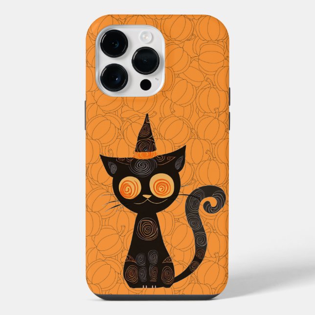 Halloween/cat/pumpkin/fall  iPhone case (Back)