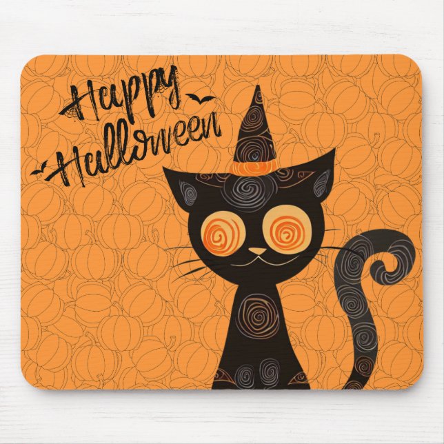Halloween/cat/pumpkin/fall  mouse mat (Front)