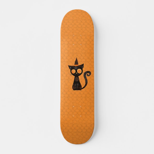 Halloween/cat/pumpkin/fall  skateboard (Front)