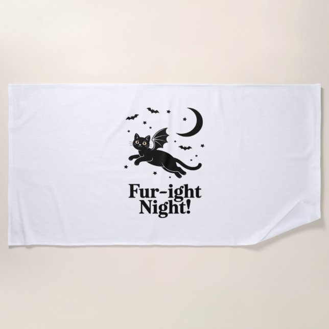 Halloween Cat & Pumpkin Friends  Cute Spooky Shirt Beach Towel (Front)