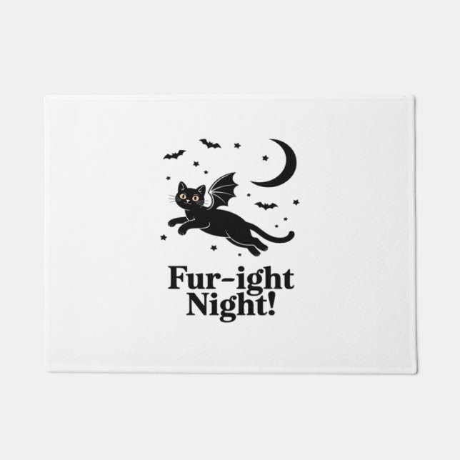 Halloween Cat & Pumpkin Friends  Cute Spooky Shirt Doormat (Front)