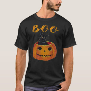 Halloween Cat Pumpkin Jack-O-Lantern Kitty Costume T-Shirt