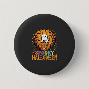 Halloween Cat Pumpkin Moon Vintage Design 6 Cm Round Badge