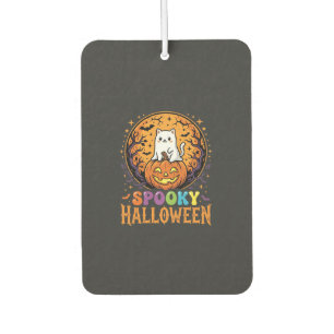 Halloween Cat Pumpkin Moon Vintage Design Car Air Freshener