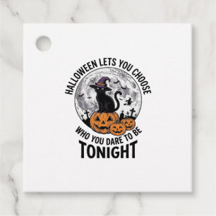 Halloween Cat Quote Spooky Pumpkin Witch Engraving Favour Tags